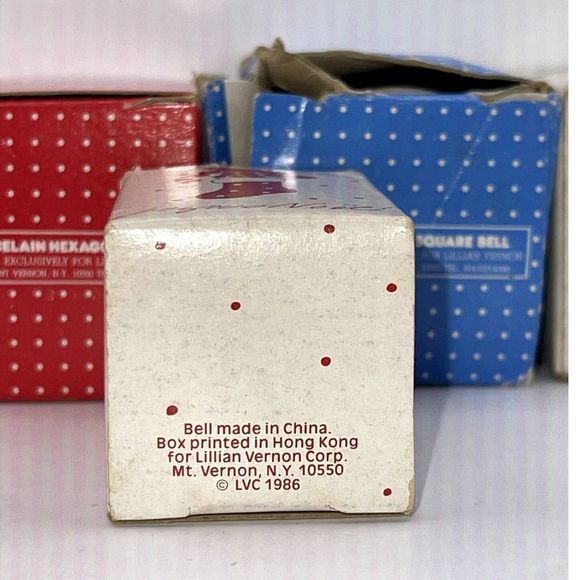 Vintage Lilian Vernon LVC Porcelain Miniature Christmas Bells Boxes‎ 1989 1986 - Picture 4 of 8